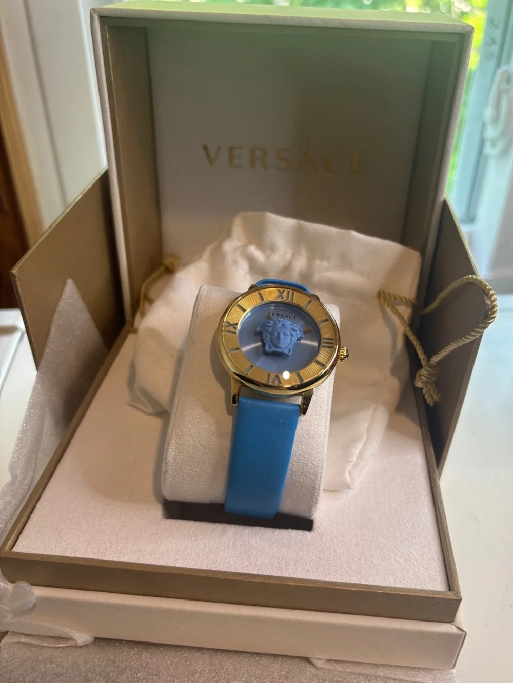 Versace Gold Gift Box with Embossed Logo